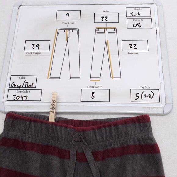 Eddie Bauer Sleepwear Pajama Pants Youth Boys Size Small S 7-8 Gray Red - Picture 8 of 8